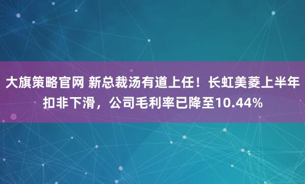 大旗策略官网 新总裁汤有道上任！长虹美菱上半年扣非下滑，公司毛利率已降至10.44%